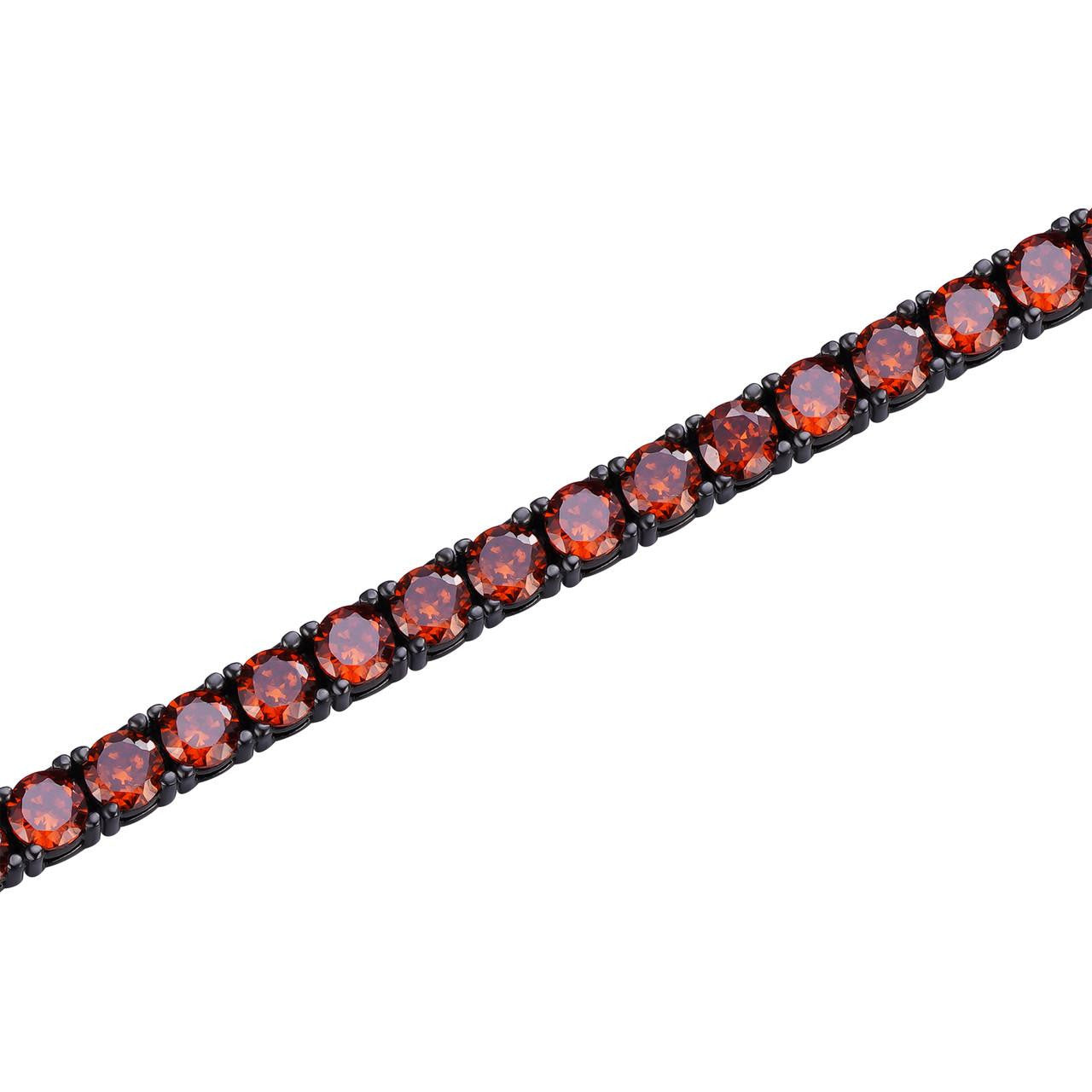 3mm Deep Red CZ Tennis Bracelet Real Iced 925 Sterling Silver Mens Ladies 6-8.5"