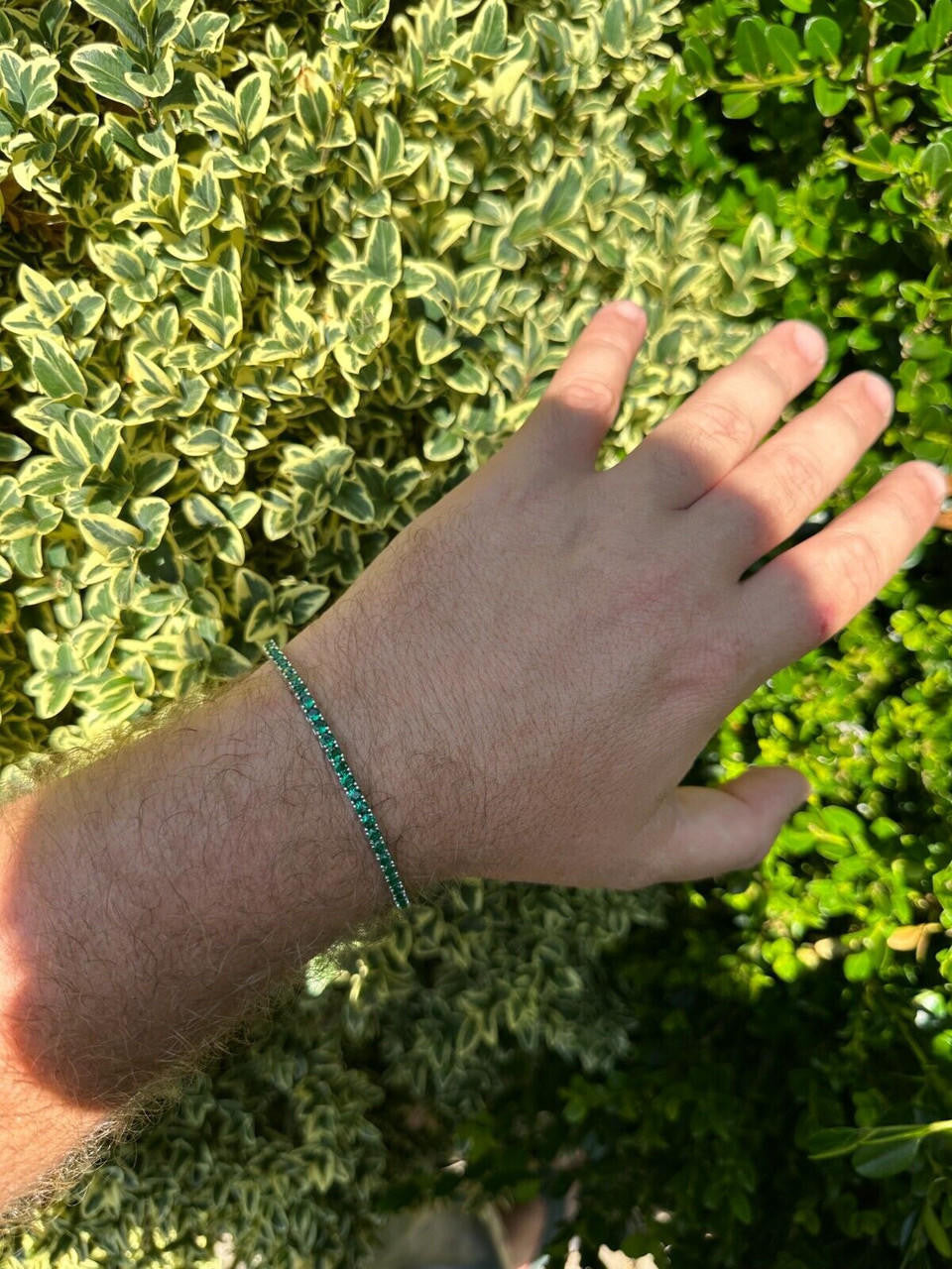 3mm Green CZ Tennis Bracelet Real Iced 925 Sterling Silver Mens Ladies 6-8.5"