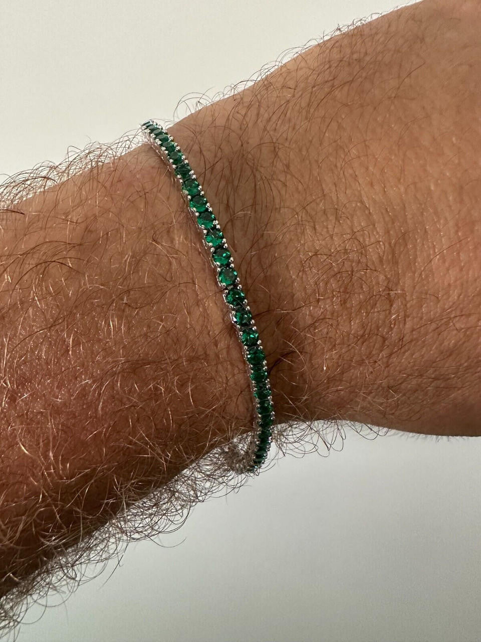 3mm Green CZ Tennis Bracelet Real Iced 925 Sterling Silver Mens Ladies 6-8.5"