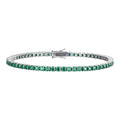 3mm Green CZ Tennis Bracelet Real Iced 925 Sterling Silver Mens Ladies 6-8.5"