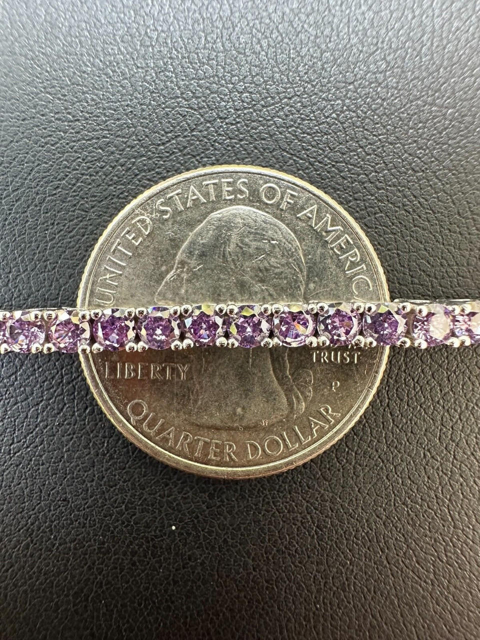 3mm Purple CZ Tennis Bracelet Real Iced 925 Sterling Silver Mens Ladies 6-8.5"