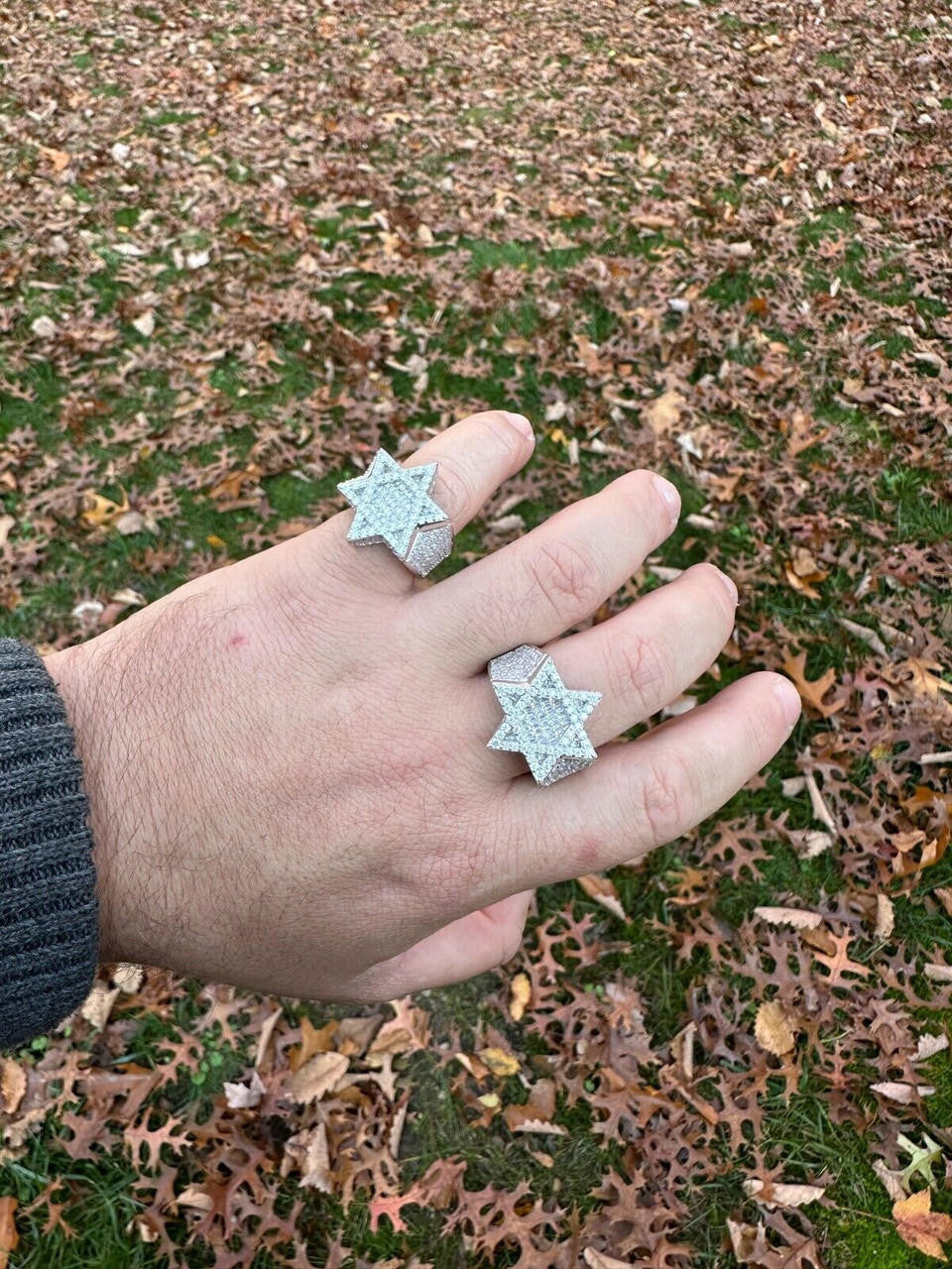MOISSANITE Star Of David Baguette Iced Out Ring - 925 Silver
