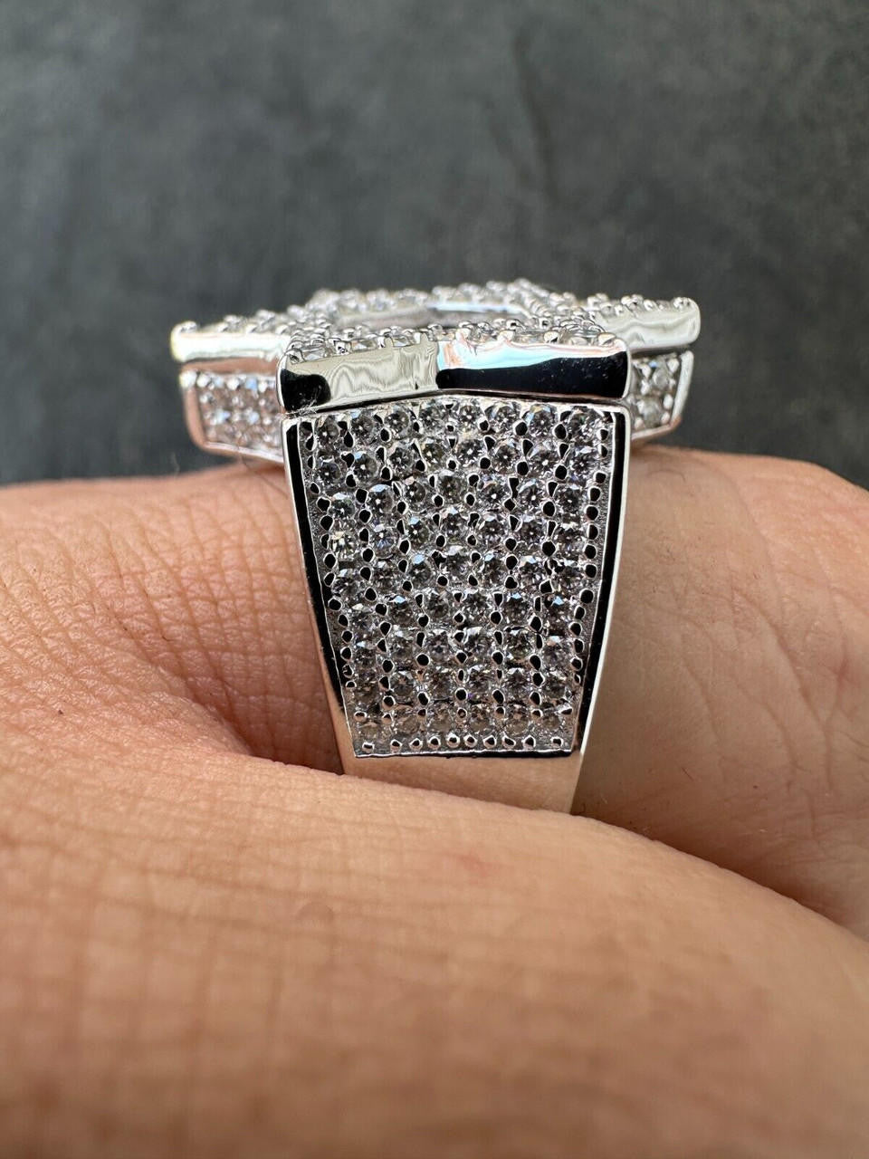 MOISSANITE Star Of David Baguette Iced Out Ring - 925 Silver