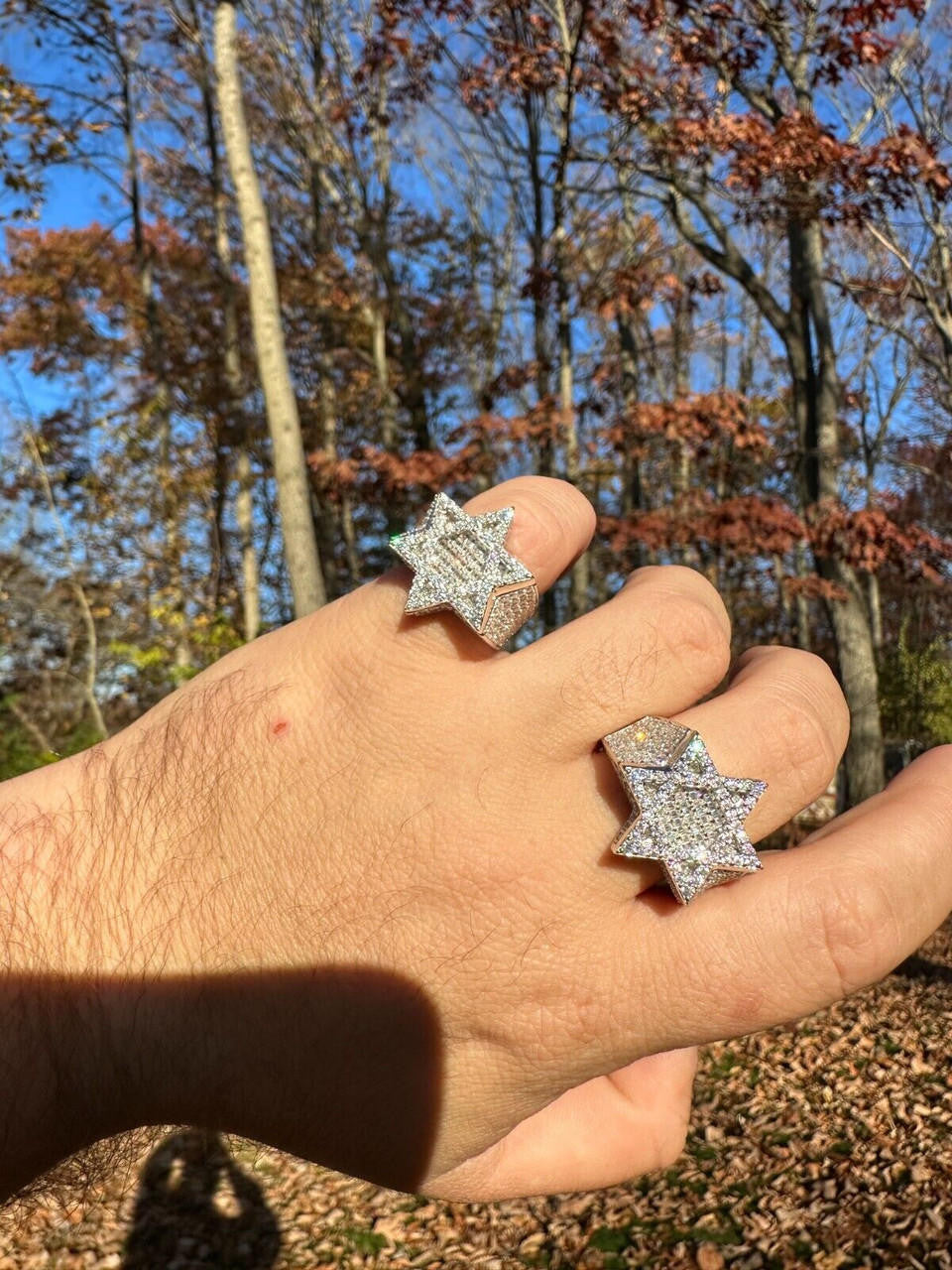 MOISSANITE Star Of David Baguette Iced Out Ring - 925 Silver