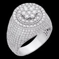 4.68ct Real DIAMOND Round Cluster Iced Out Ring - 14k White Gold