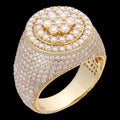 4.68ct Real DIAMOND Round Cluster Iced Out Ring - 14k Yellow Gold
