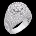 4.68ct Real DIAMOND Round Cluster Iced Out Ring - 925 Silver