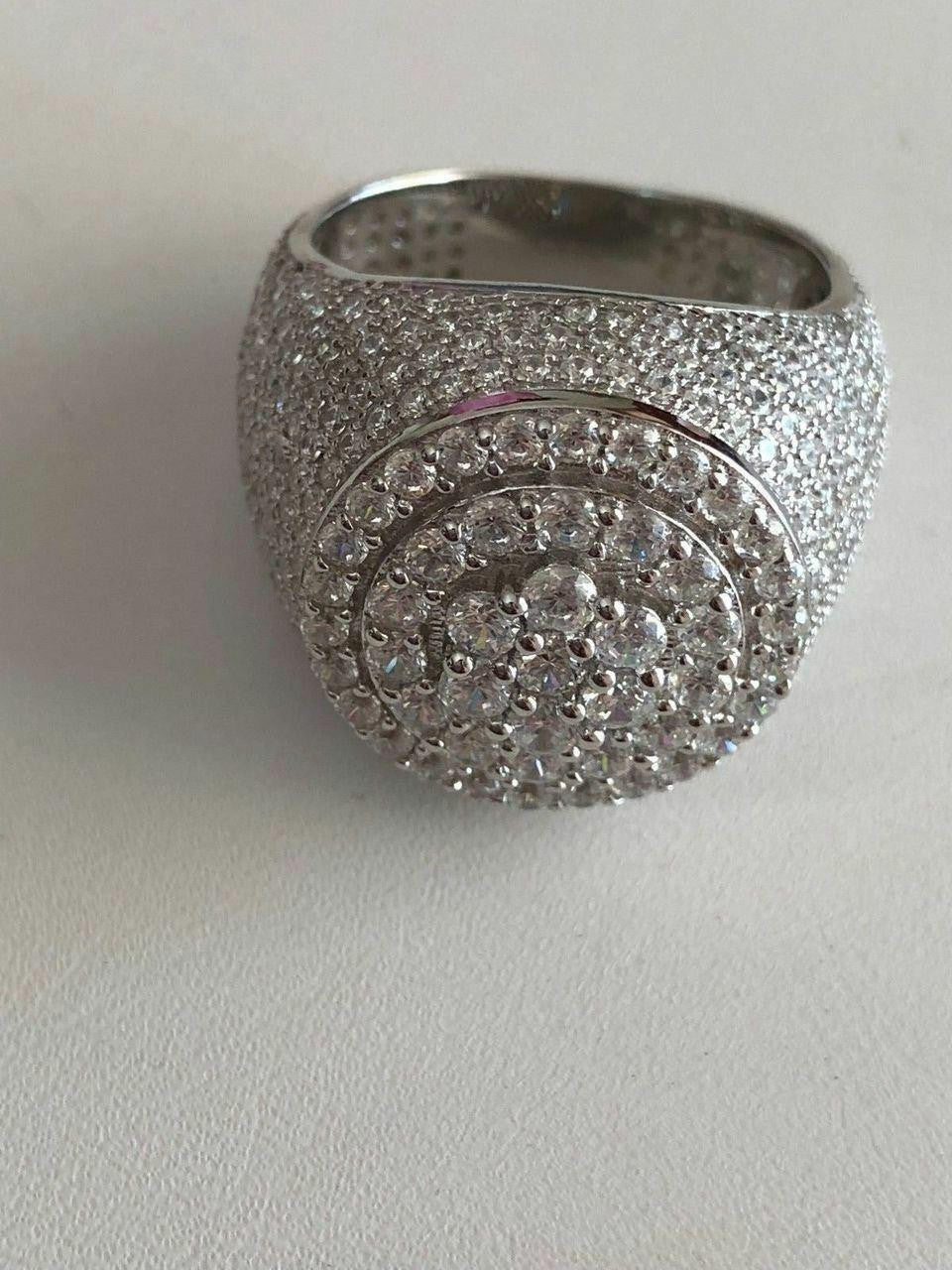 4.68ct Real DIAMOND Round Cluster Iced Out Ring - 925 Silver