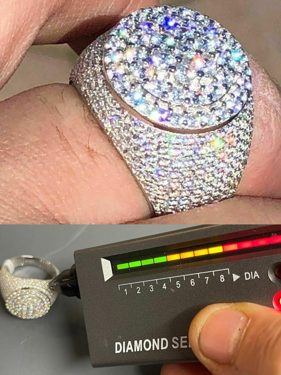 4.68ct Real DIAMOND Round Cluster Iced Out Ring - 925 Silver