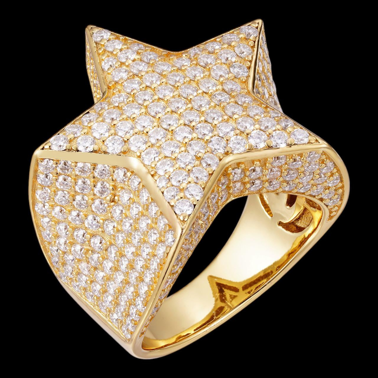 4.99ct Real DIAMOND Ice Star Classic Ring - 14k Yellow Gold