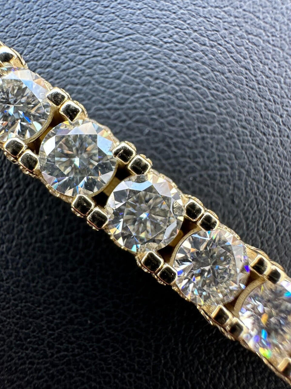 MOISSANITE Reinvented Tennis Chain Necklace Iced Out On All Sides - 14k Gold Vermeil 925 Silver - 5mm - 14"-28"