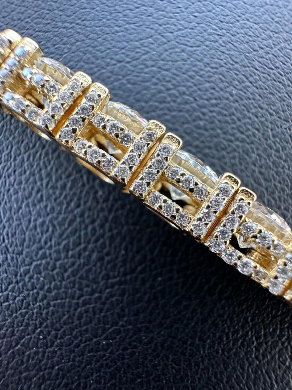 MOISSANITE Reinvented Tennis Chain Necklace Iced Out On All Sides - 14k Gold Vermeil 925 Silver - 5mm - 14"-28"
