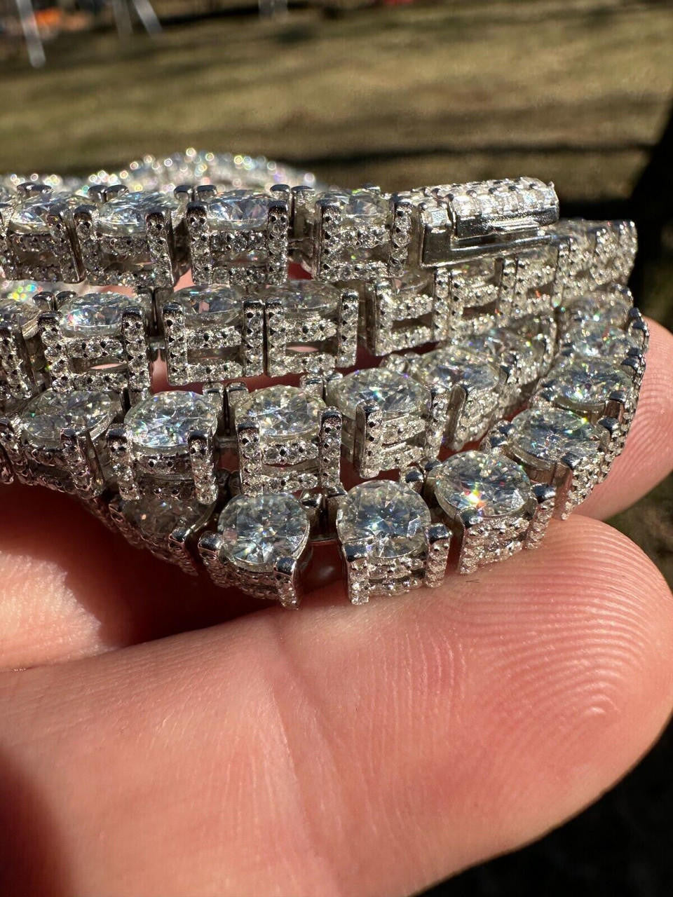 MOISSANITE Reinvented Tennis Chain Necklace Iced Out On All Sides - 925 Silver - 5mm - 14"-28"