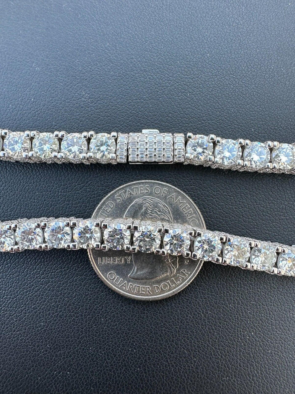 MOISSANITE Reinvented Tennis Chain Necklace Iced Out On All Sides - 925 Silver - 5mm - 14"-28"