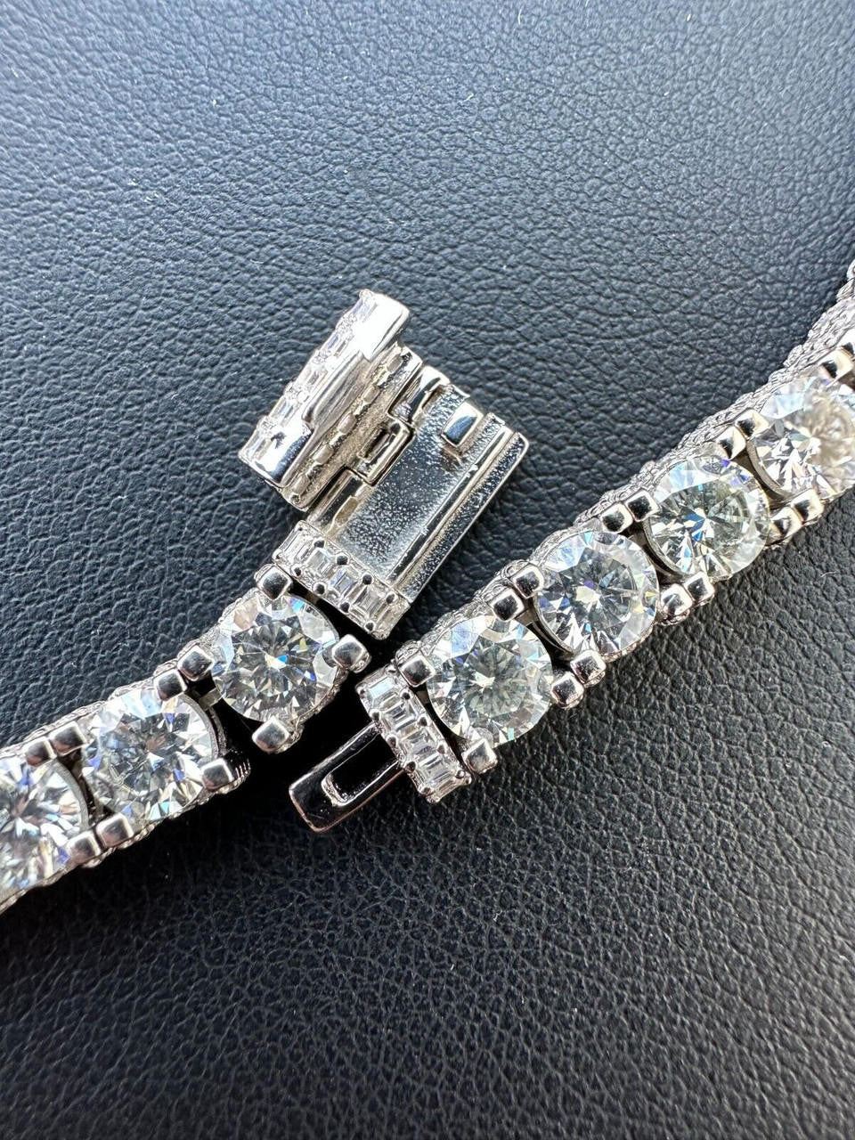 MOISSANITE Reinvented Tennis Chain Necklace Iced Out On All Sides - 925 Silver - 5mm - 14"-28"