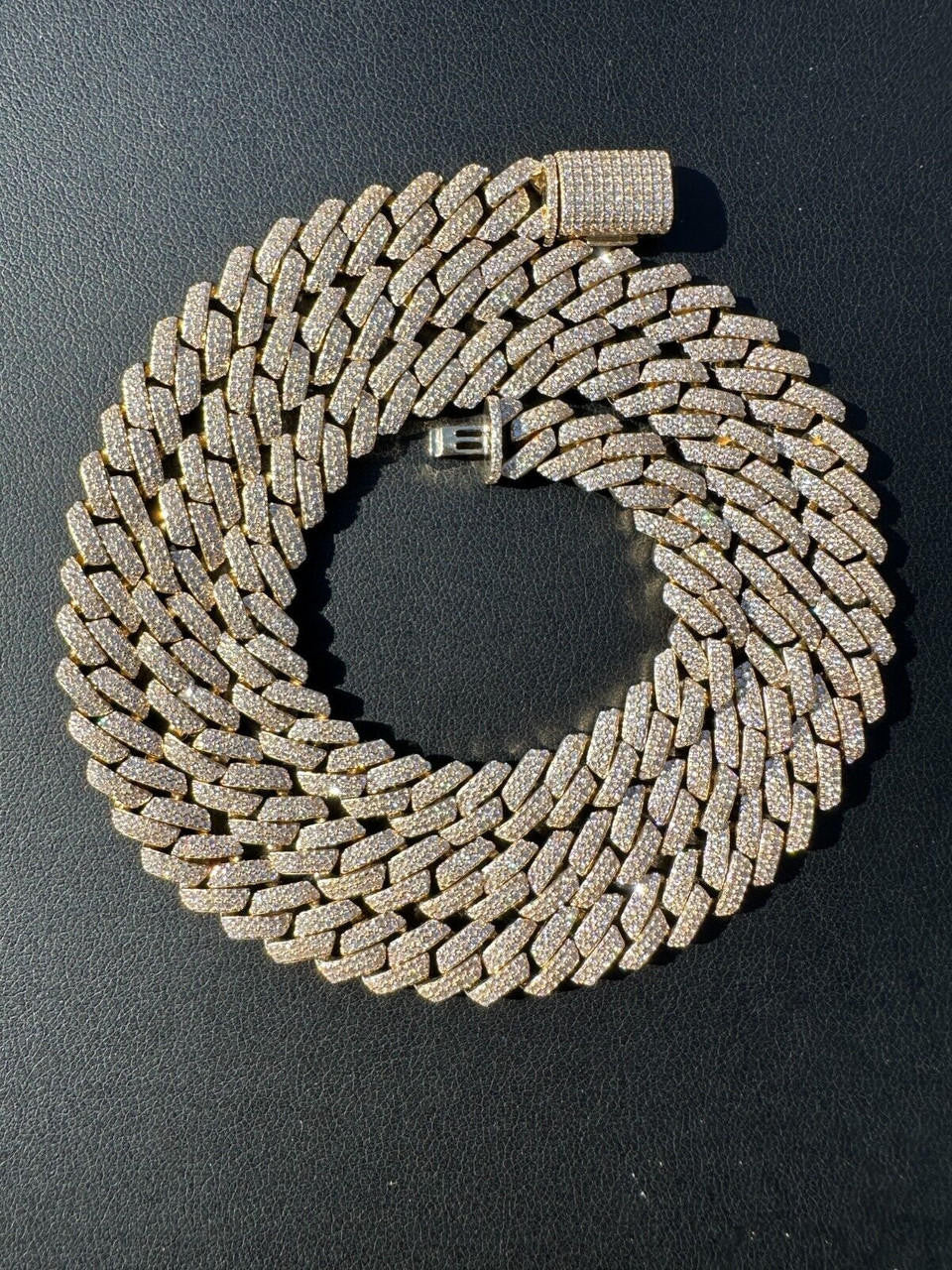 MOISSANITE #1 Bestseller Miami Cuban Link Prong Chain Necklace Iced Out - 14k Yellow Gold - 8mm - 16-30"