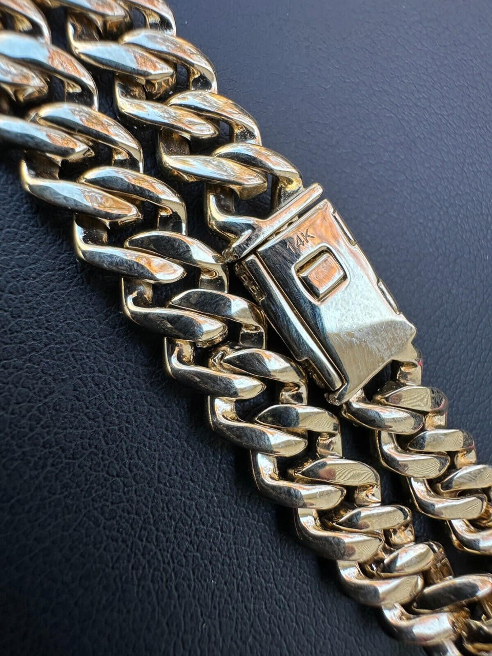 MOISSANITE #1 Bestseller Miami Cuban Link Prong Chain Necklace Iced Out - 14k Yellow Gold - 8mm - 16-30"