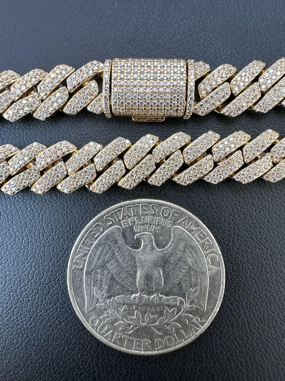 MOISSANITE #1 Bestseller Miami Cuban Link Prong Chain Necklace Iced Out - 14k Yellow Gold - 8mm - 16-30"