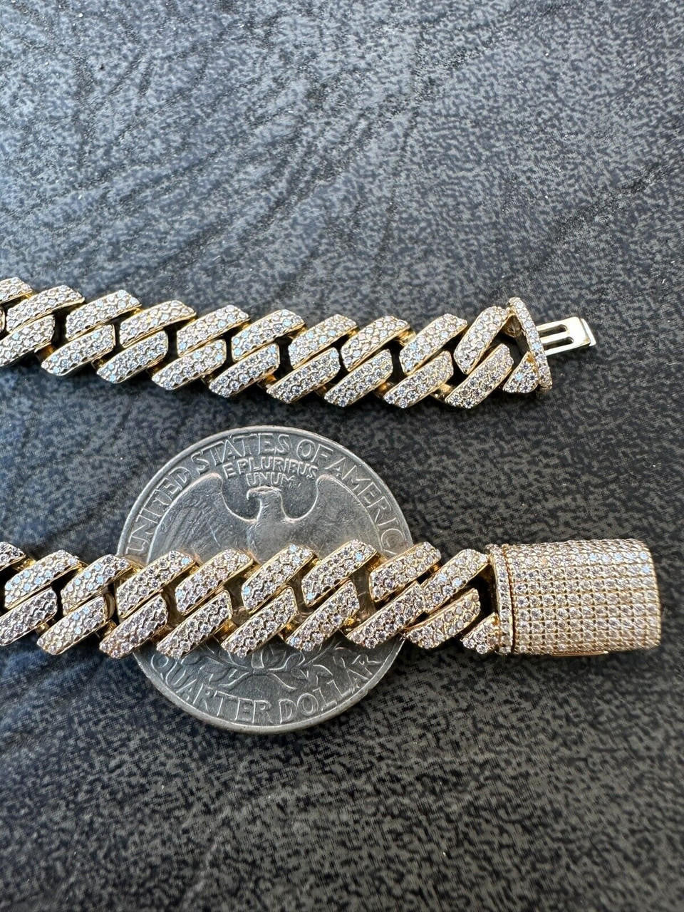 MOISSANITE #1 Bestseller Miami Cuban Link Prong Chain Necklace Iced Out - 14k Yellow Gold - 8mm - 16-30"