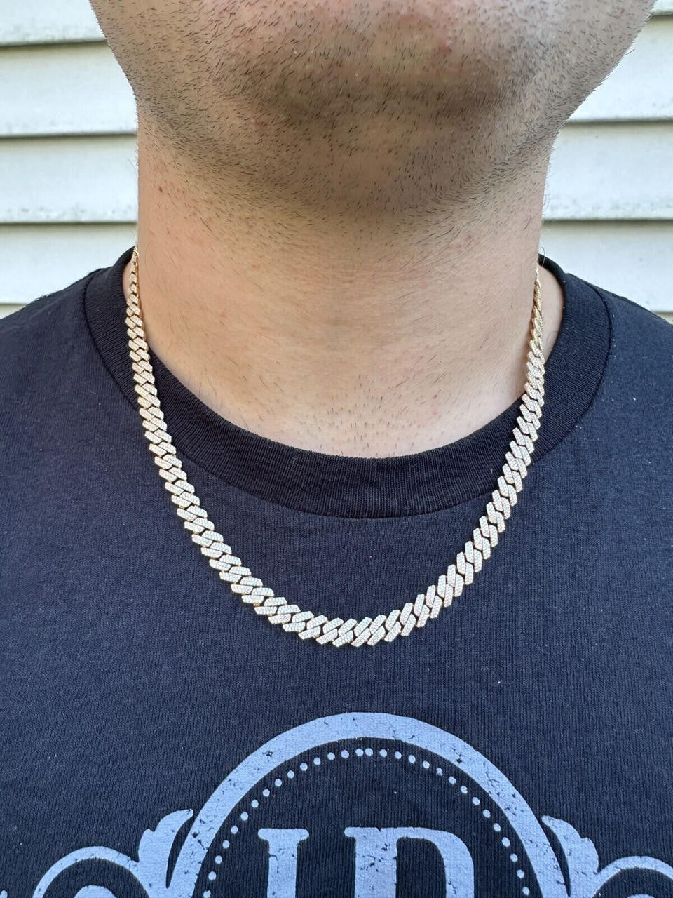 MOISSANITE #1 Bestseller Miami Cuban Link Prong Chain Necklace Iced Out - 14k Yellow Gold - 8mm - 16-30"