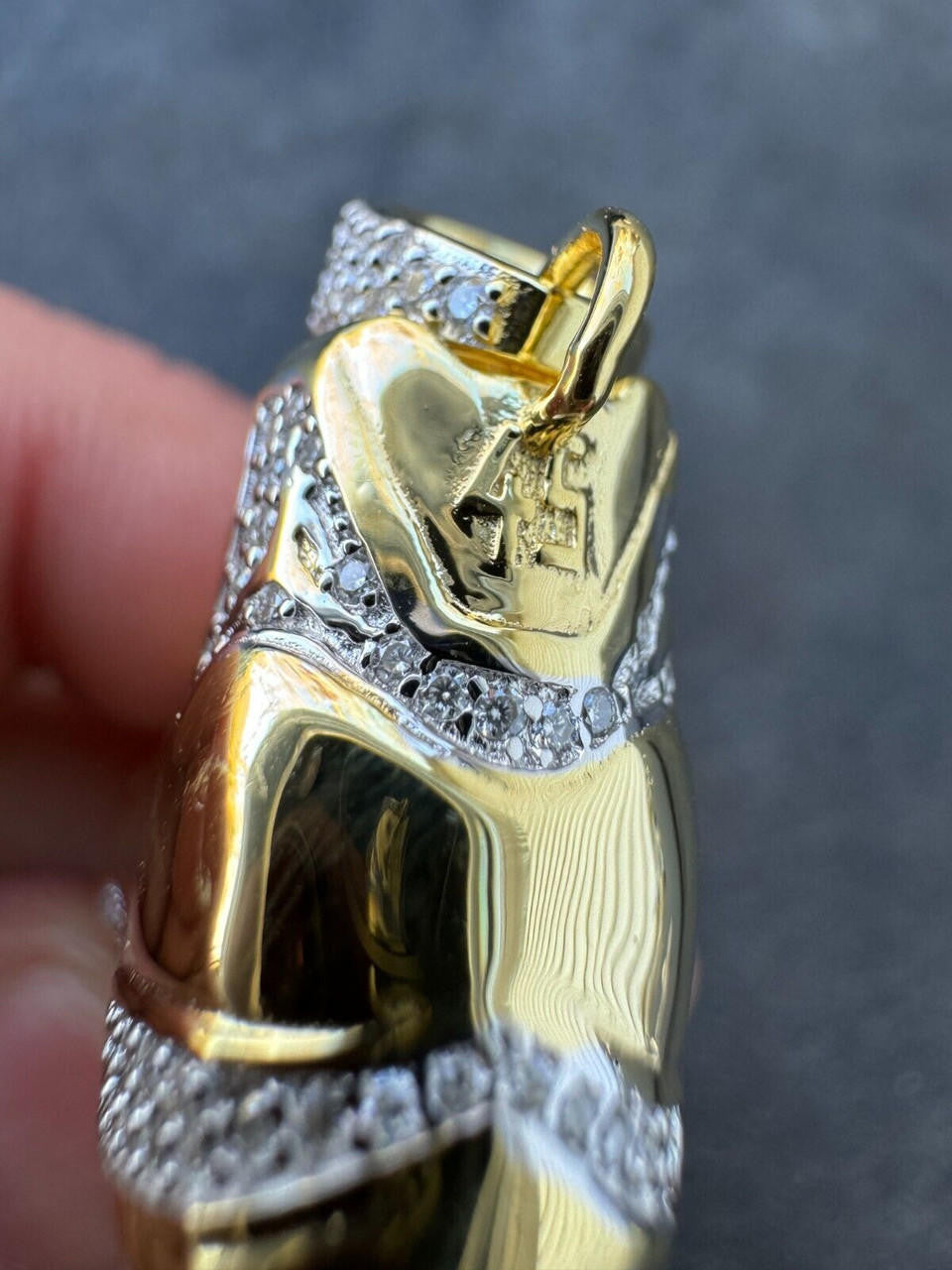 MOISSANITE Air Jordan 45 Nike Sneaker Pendant - 14k Gold Vermeil Or 925 Silver - Medium 2"