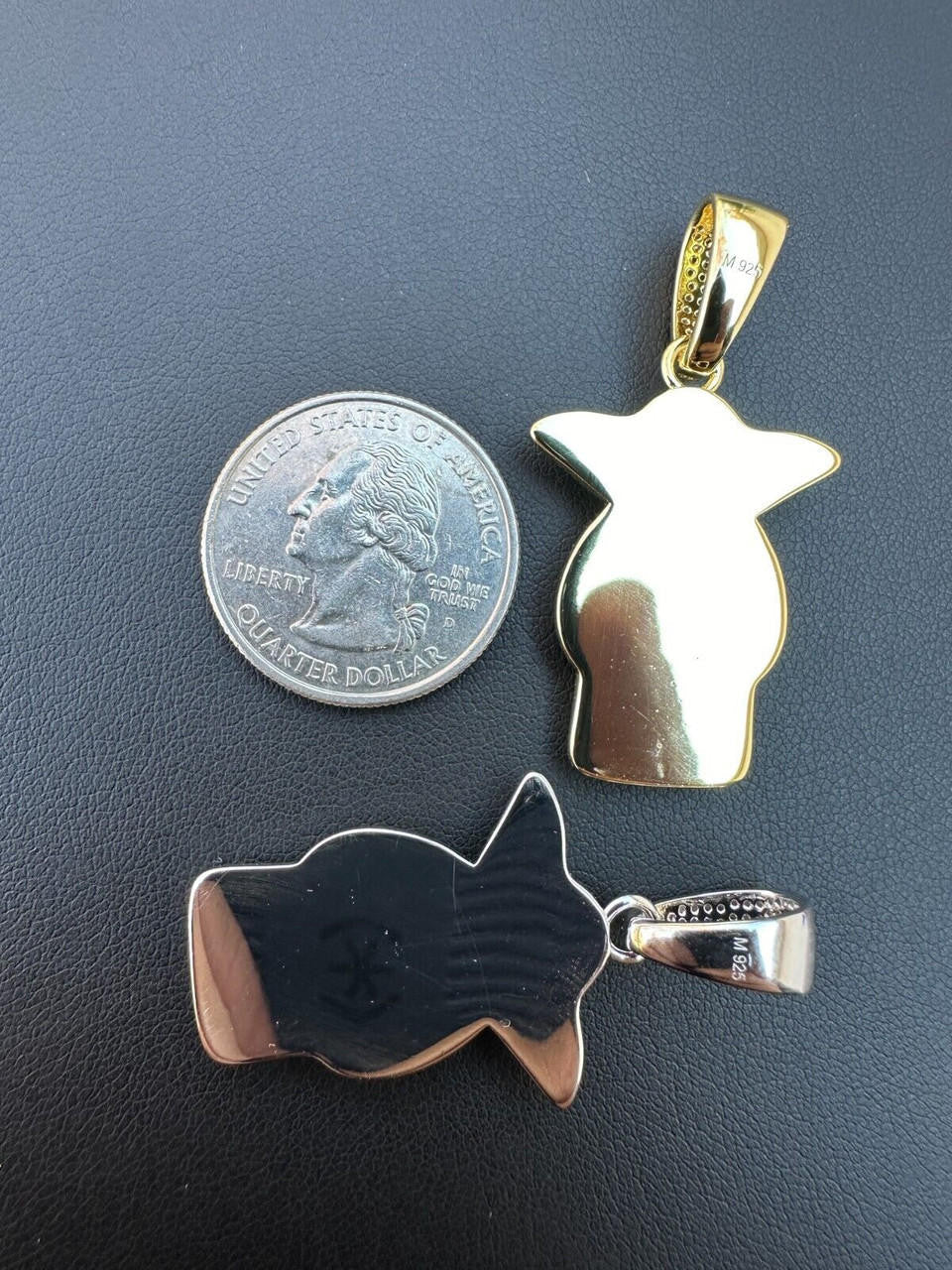 MOISSANITE Baby Yoda Star Wars Pendant - 14k Gold Vermeil Or 925 Silver - Small 1.25"