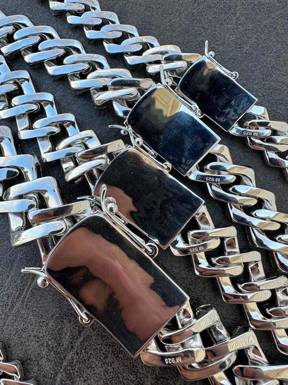 MOISSANITE Baguette Modern Prong Miami Cuban Link Chain Necklace Iced Out - 925 Silver - 12mm-22mm - 16-30"