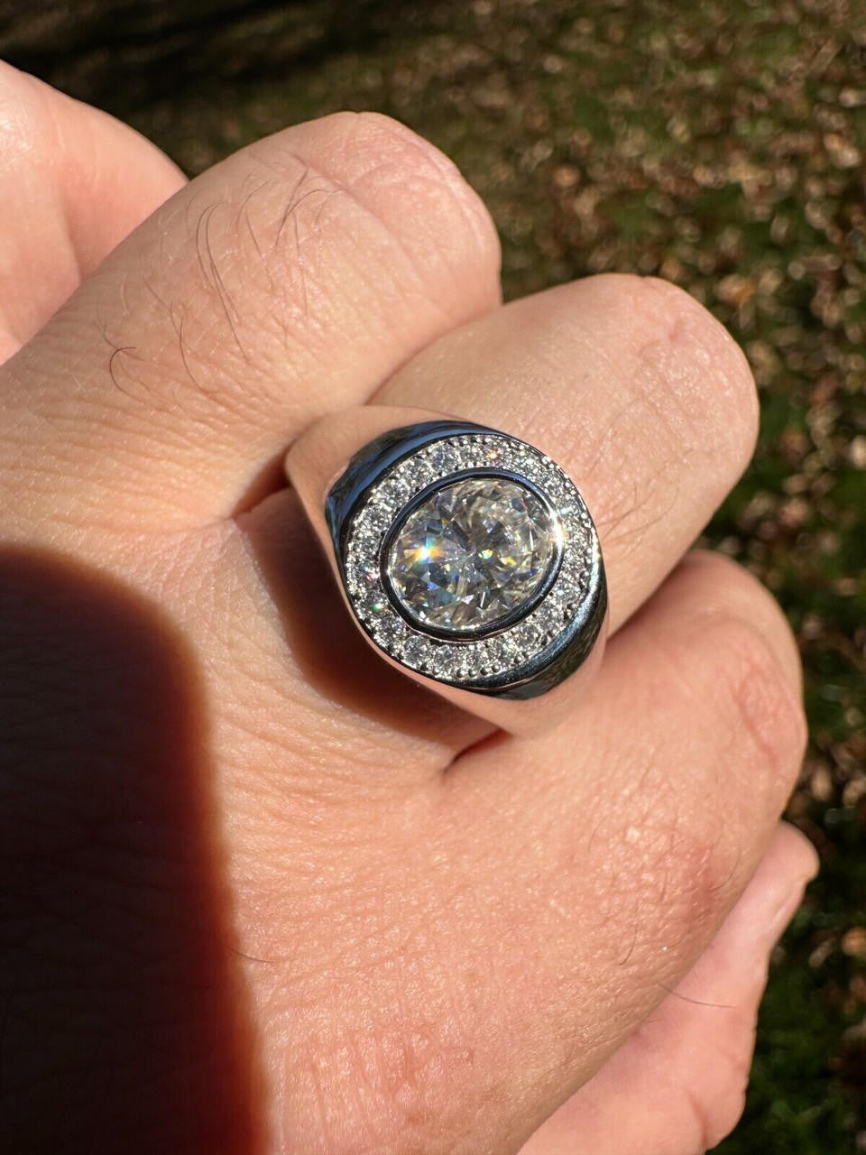 Moissanite Icy Swag Oval Cut Ring -  925 Silver