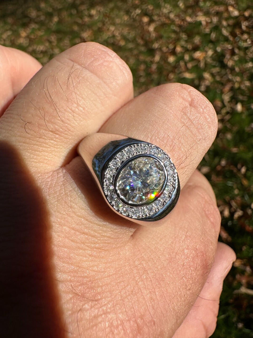 Moissanite Icy Swag Oval Cut Ring -  925 Silver
