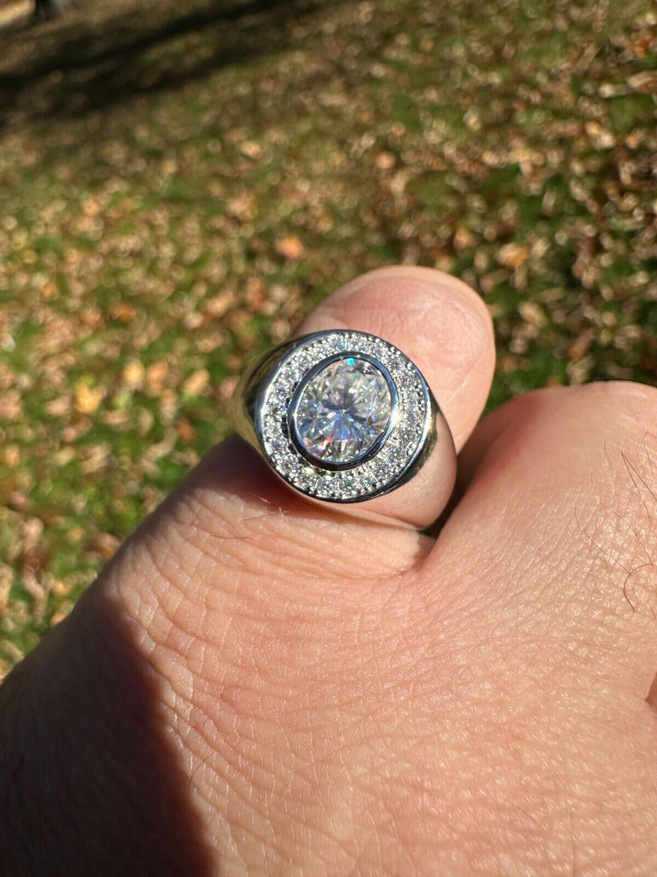 Moissanite Icy Swag Oval Cut Ring -  925 Silver