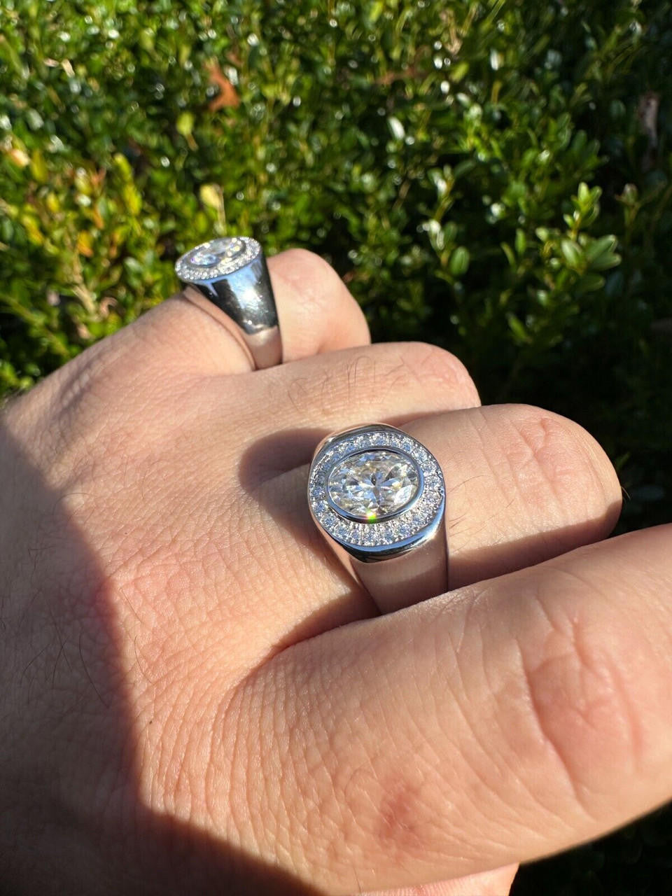 Moissanite Icy Swag Oval Cut Ring -  925 Silver