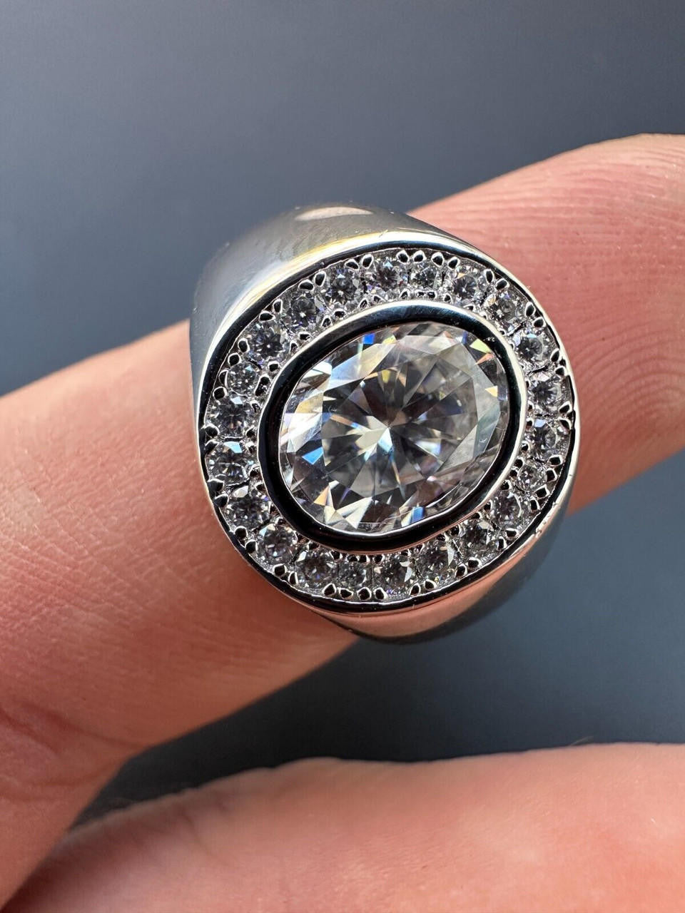 Moissanite Icy Swag Oval Cut Ring -  925 Silver