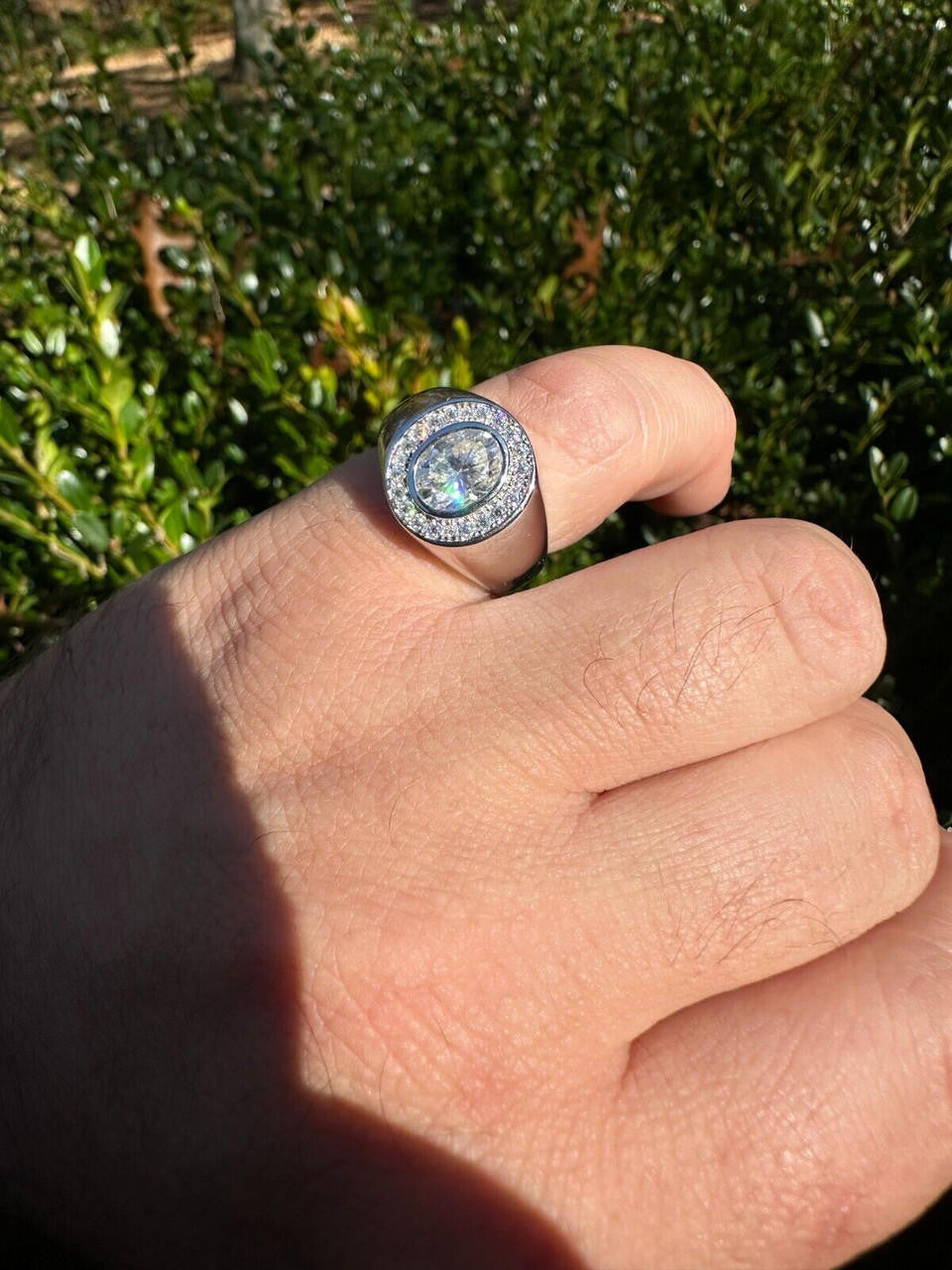 Moissanite Icy Swag Oval Cut Ring -  925 Silver