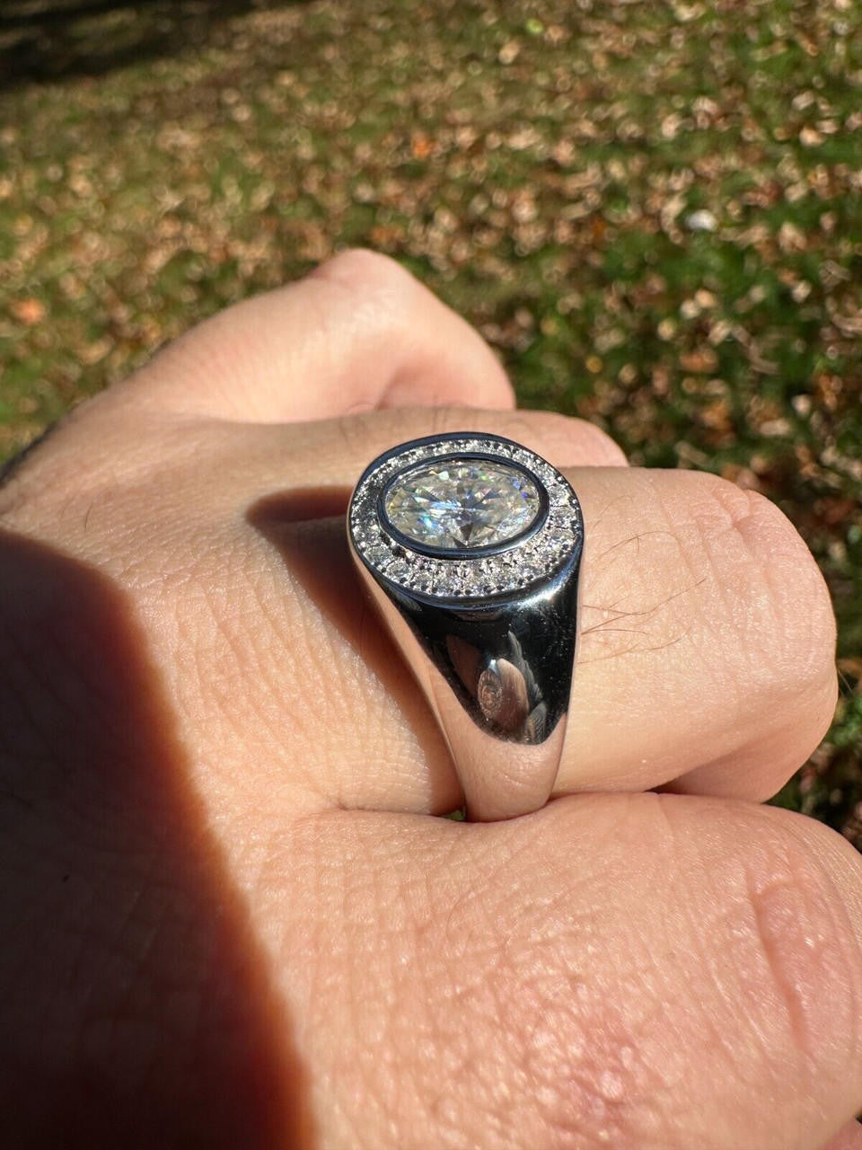 Moissanite Icy Swag Oval Cut Ring -  925 Silver