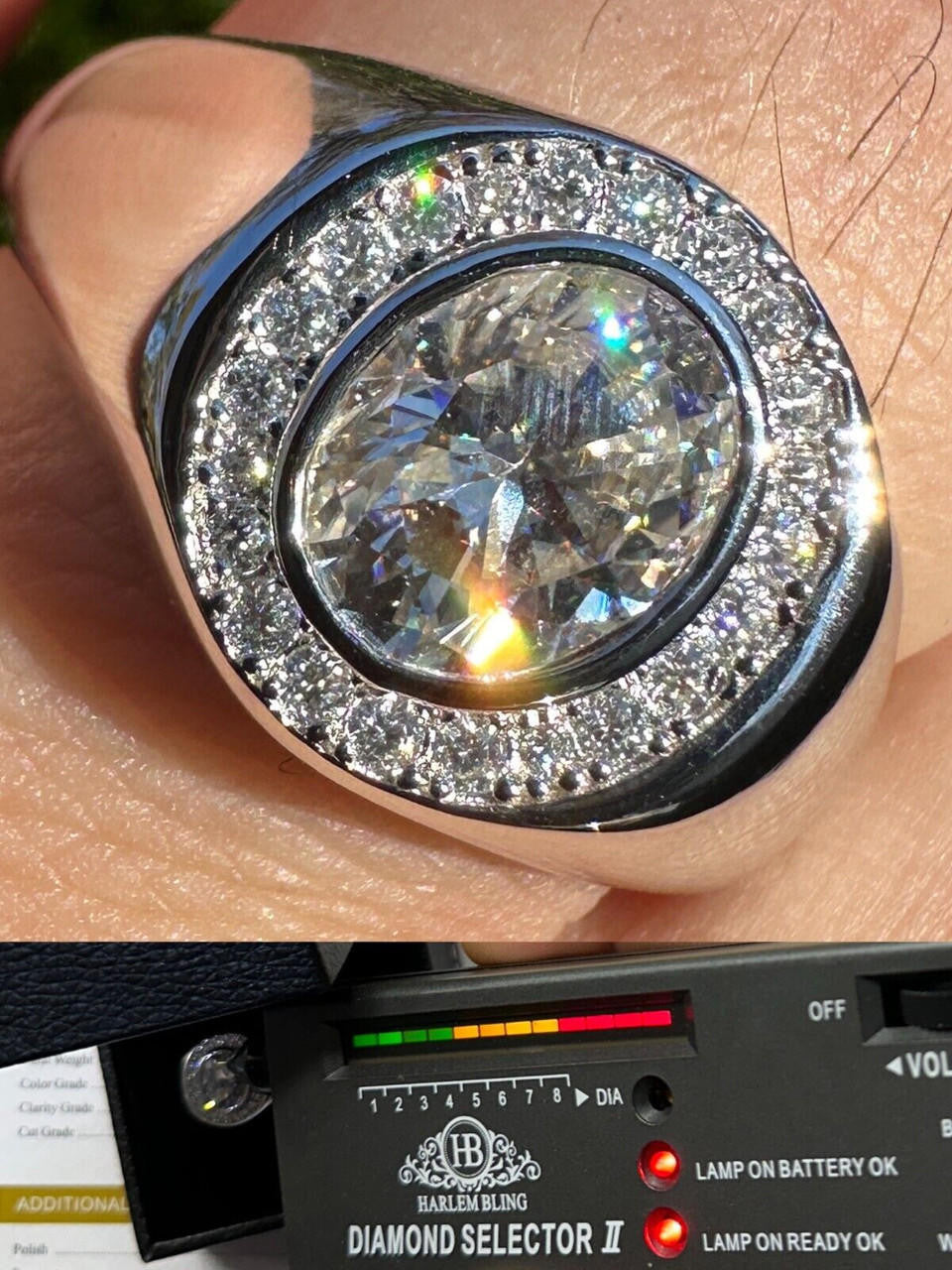Moissanite Icy Swag Oval Cut Ring -  925 Silver