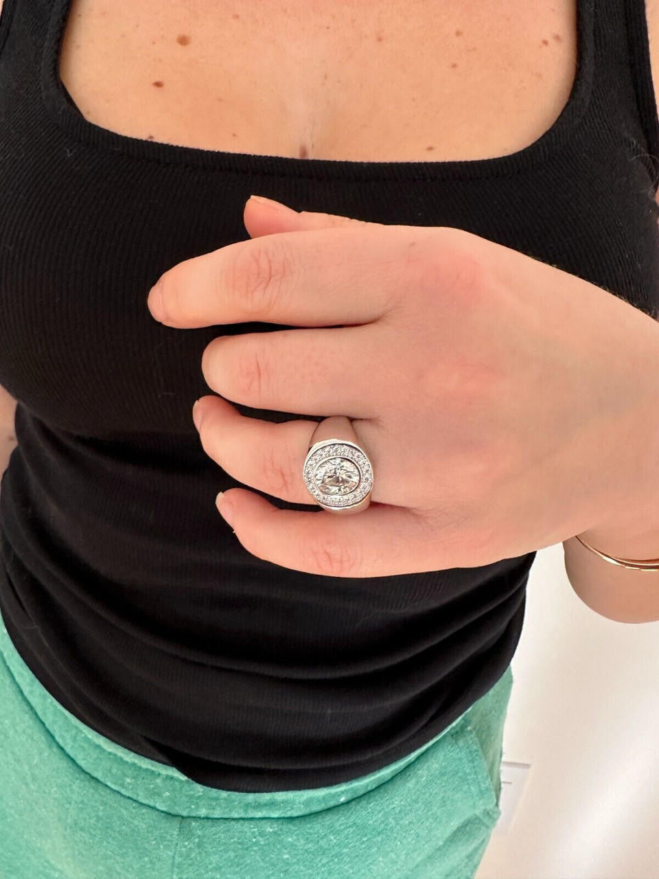 Moissanite Icy Swag Oval Cut Ring -  925 Silver