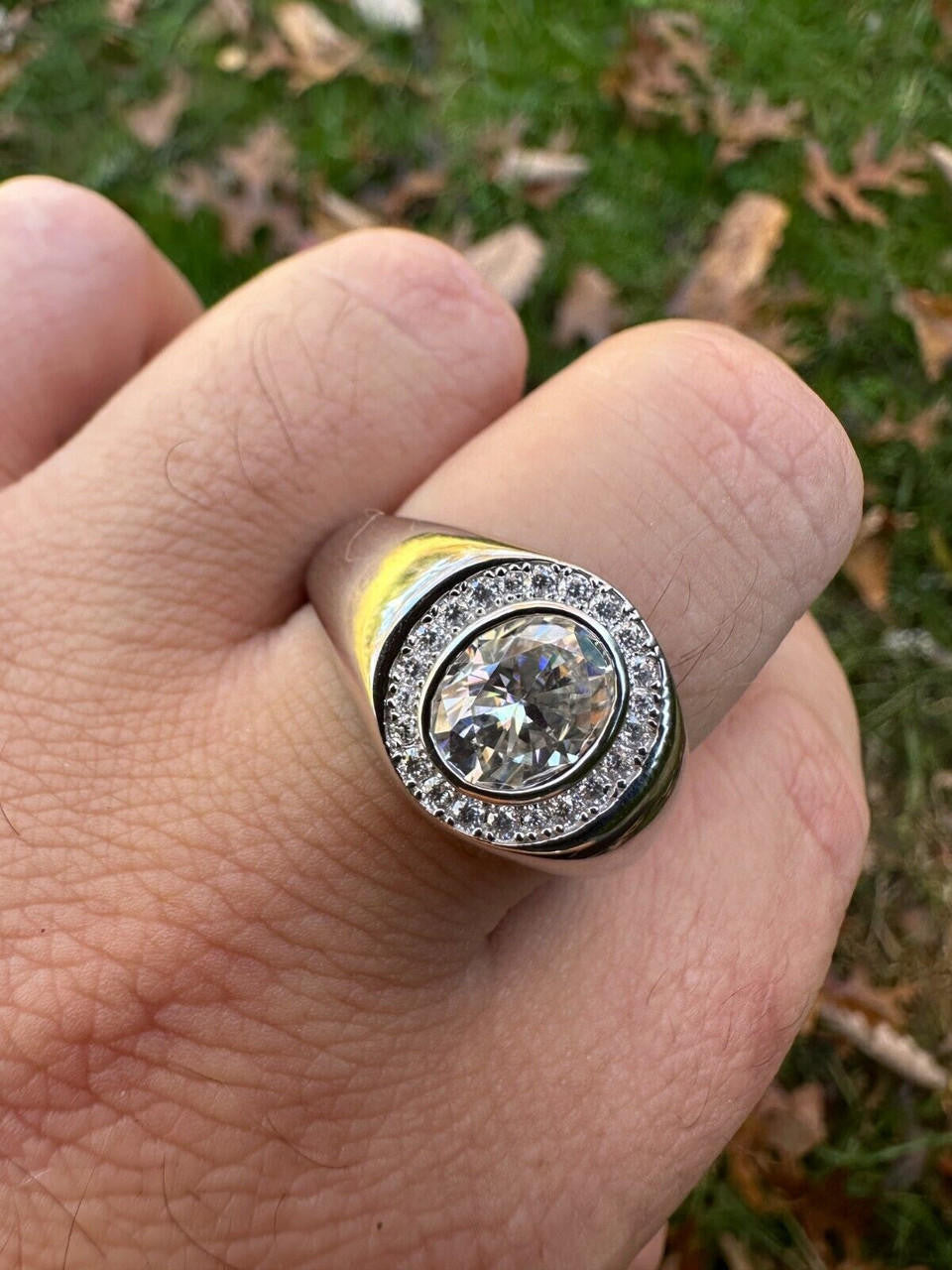 Moissanite Icy Swag Oval Cut Ring -  925 Silver