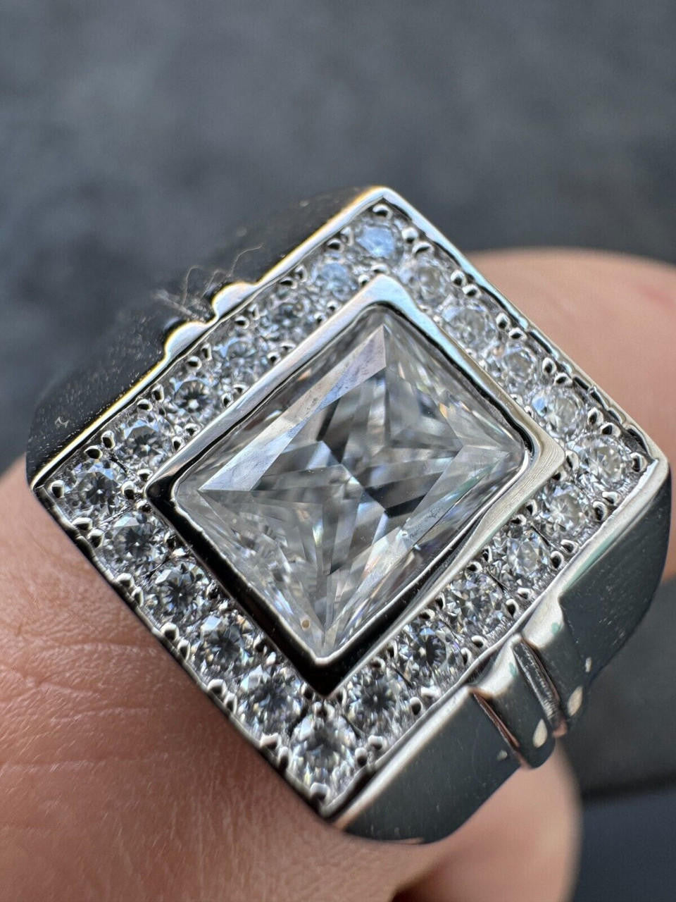 Moissanite Icy Swag Baguette Cut Ring -  925 Silver