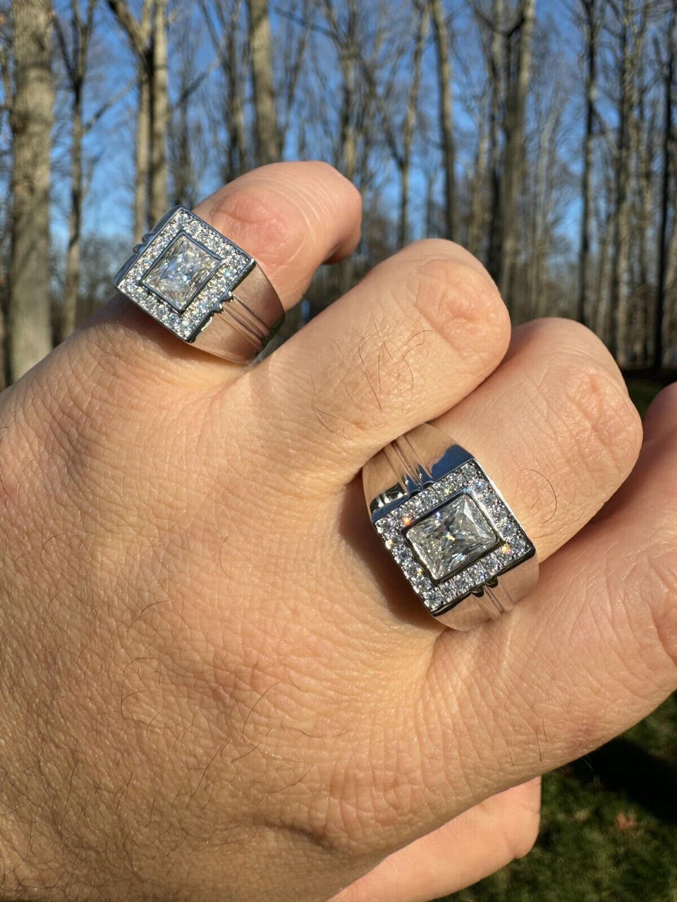 Moissanite Icy Swag Baguette Cut Ring -  925 Silver