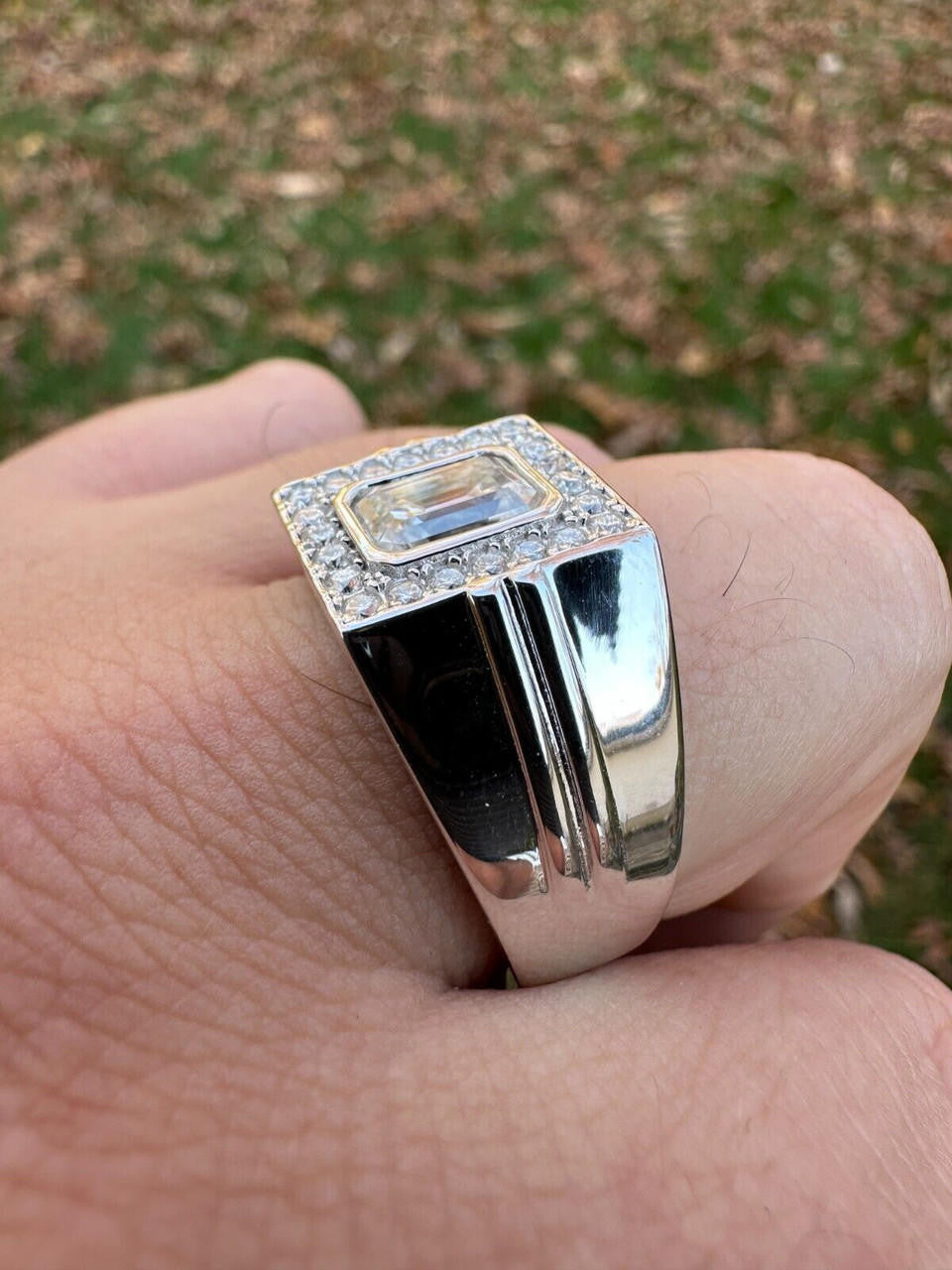 Moissanite Icy Swag Emerald Cut Ring -  925 Silver