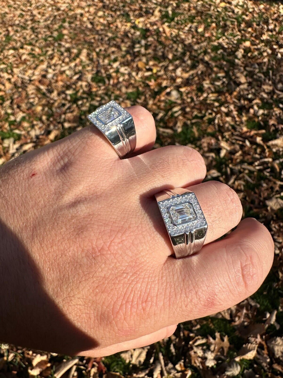 Moissanite Icy Swag Emerald Cut Ring -  925 Silver