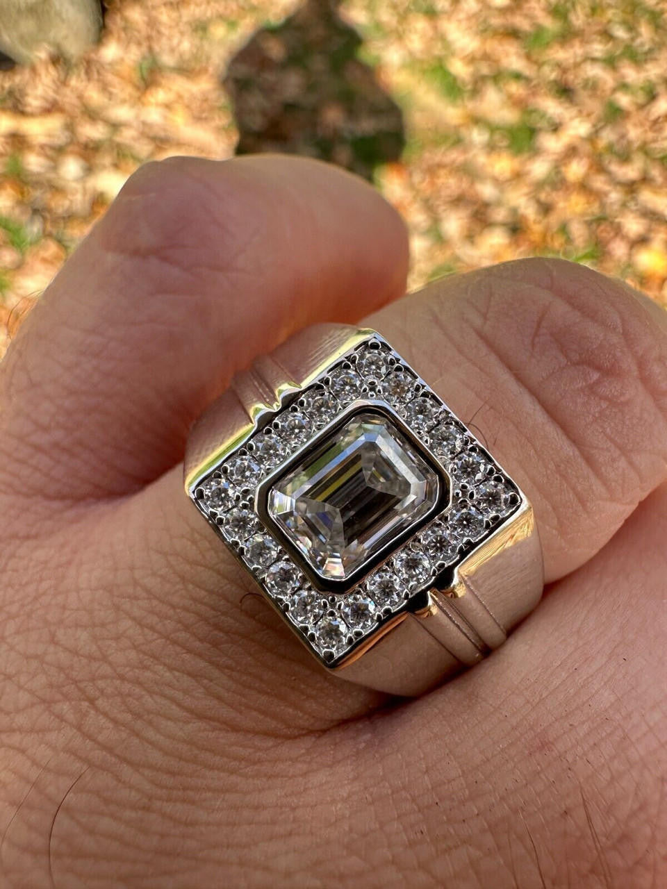 Moissanite Icy Swag Emerald Cut Ring -  925 Silver