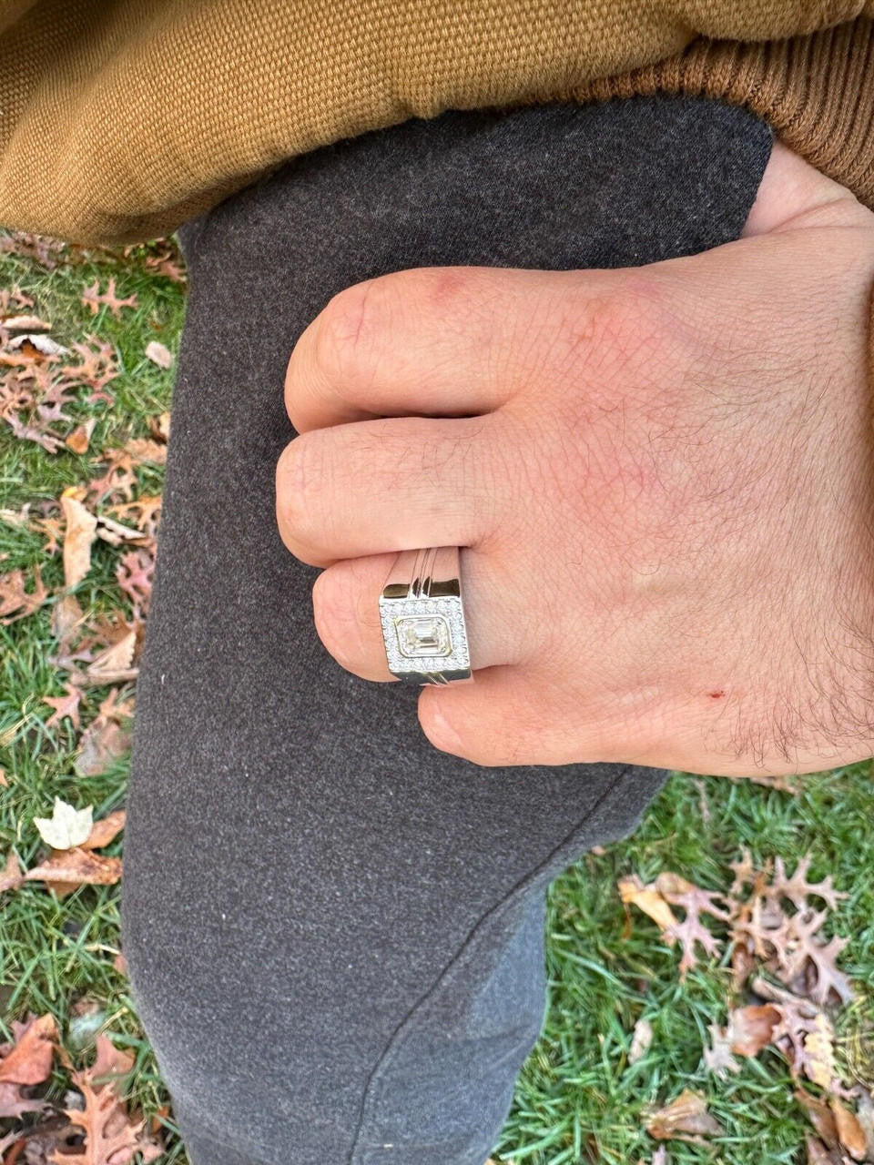 Moissanite Icy Swag Emerald Cut Ring -  925 Silver