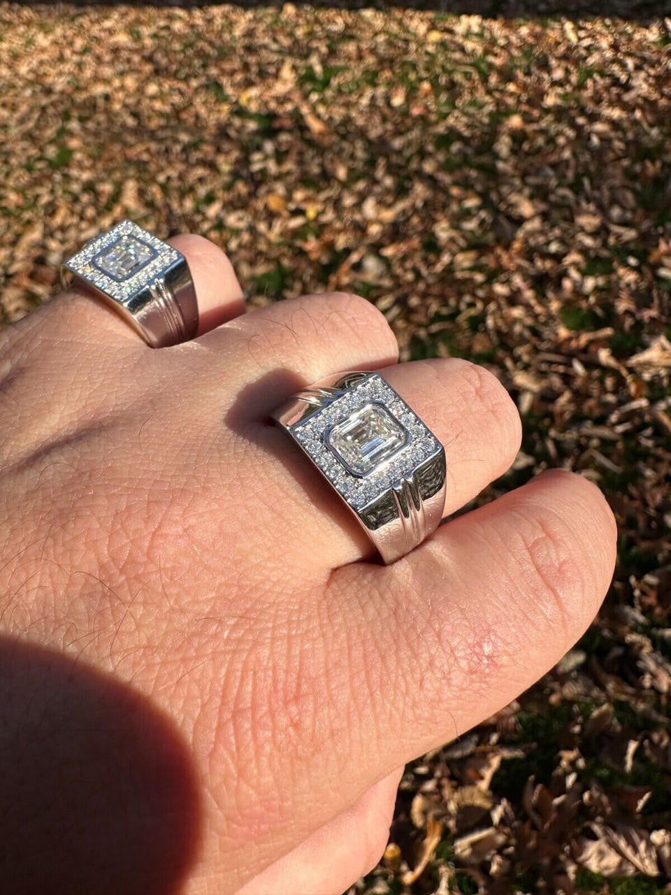 Moissanite Icy Swag Emerald Cut Ring -  925 Silver