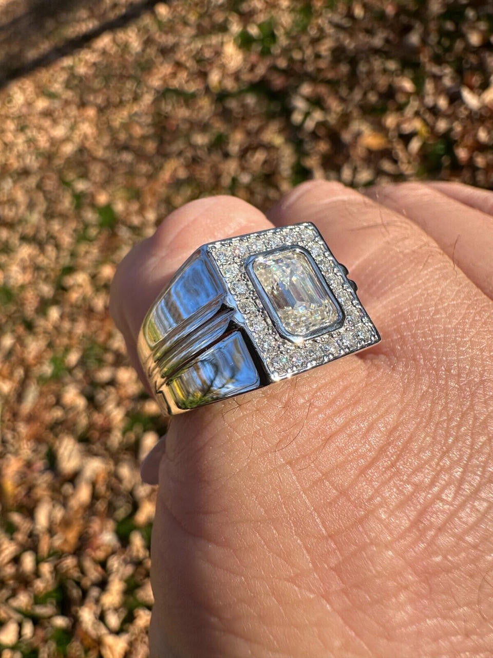 Moissanite Icy Swag Emerald Cut Ring -  925 Silver