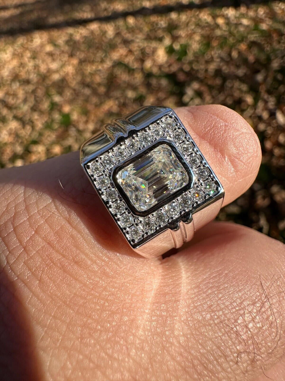 Moissanite Icy Swag Emerald Cut Ring -  925 Silver