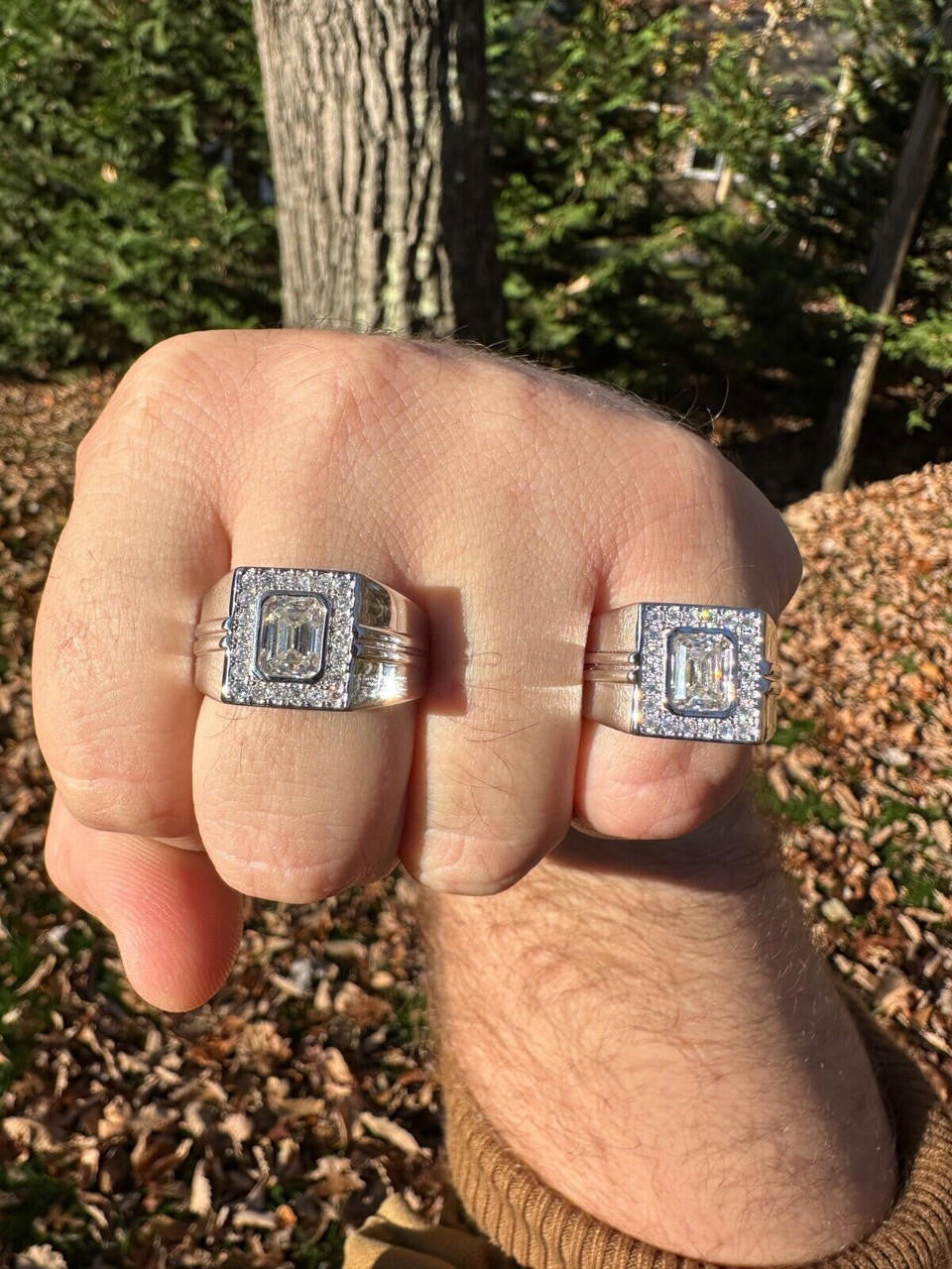 Moissanite Icy Swag Emerald Cut Ring -  925 Silver