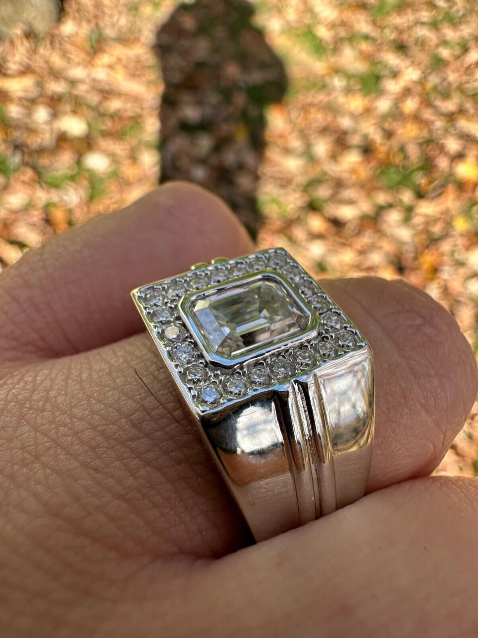 Moissanite Icy Swag Emerald Cut Ring -  925 Silver