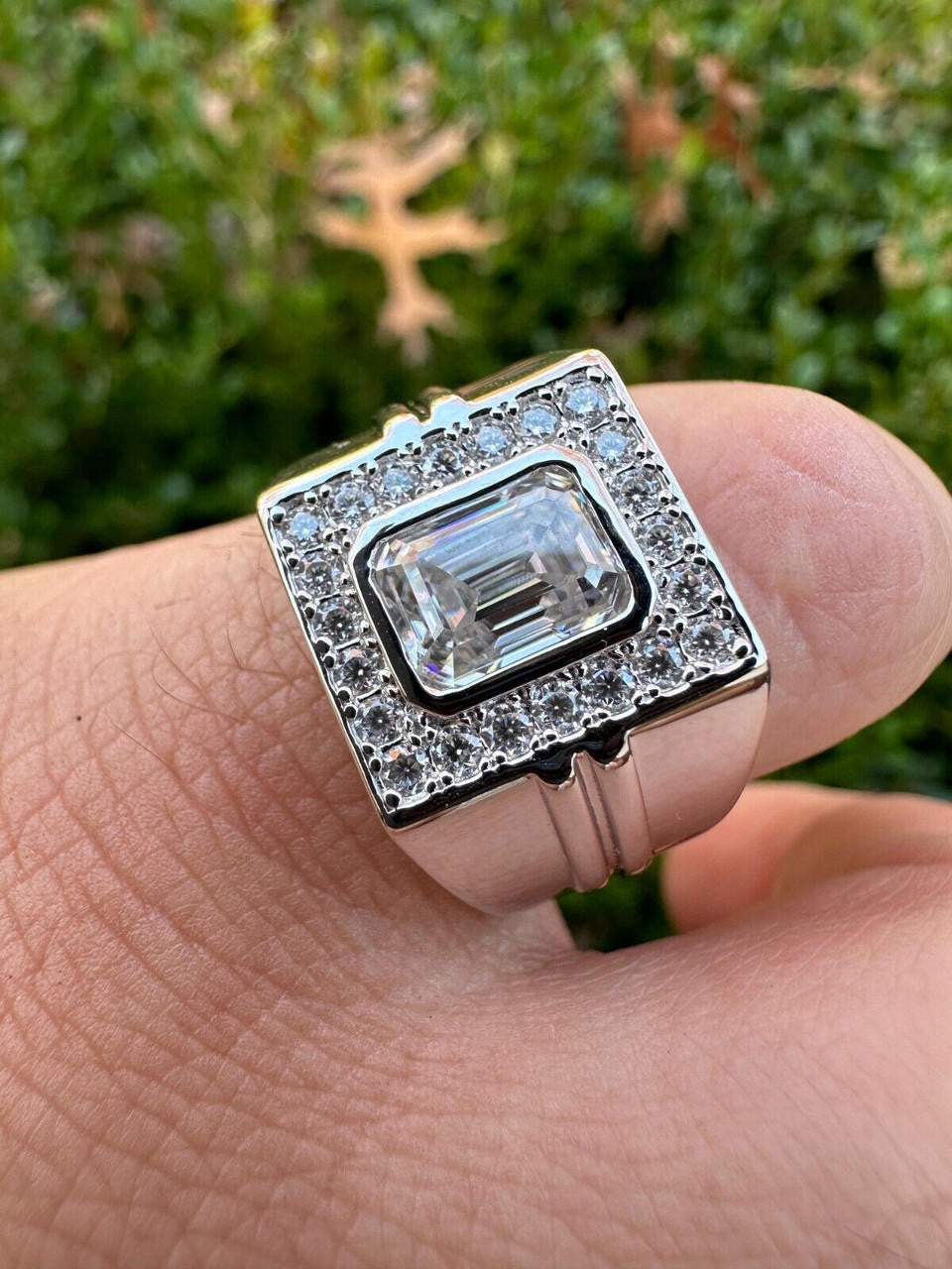 Moissanite Icy Swag Emerald Cut Ring -  925 Silver