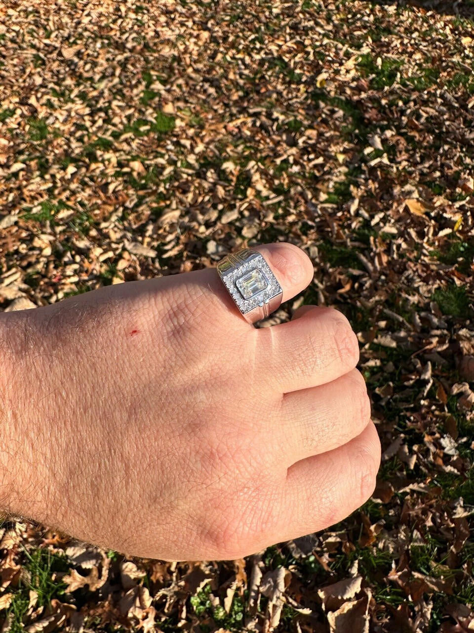 Moissanite Icy Swag Emerald Cut Ring -  925 Silver